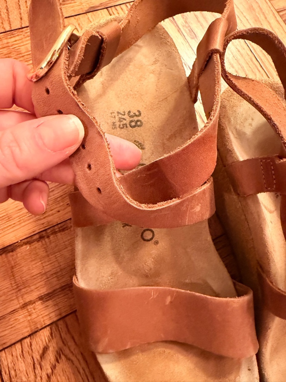 Birkenstock Beautiful Honey Leather Cork Wedge Sandals - Picture 3 of 5